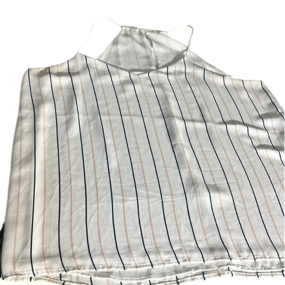 Express size XL white striped camisole navy & pink striped  fits 14-16